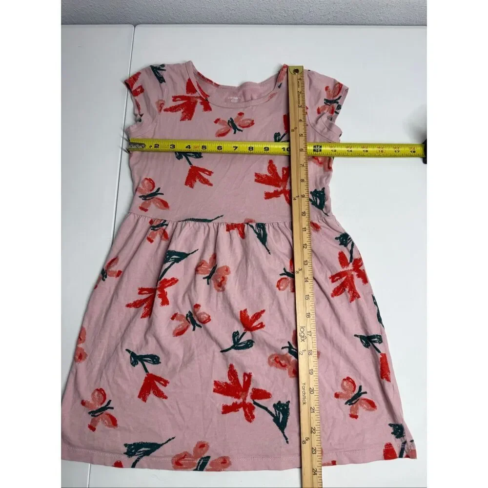 Carter’s Girls Floral Pink Dress Size 7 Cotton